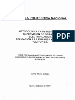 Metodologia y Costos para Supervision de Obras de Electrificacion.