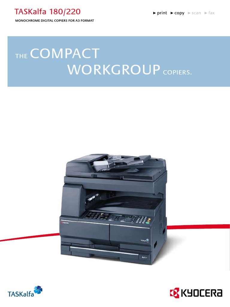 Kyocera Taskalfa 180 220 Digital Copiers | PDF | Photocopier | Printer ...