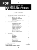 APA UTS Reference Guide