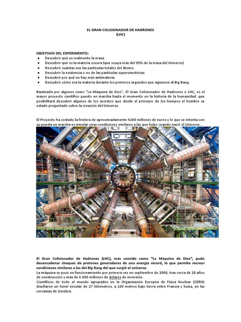 Maquina de Dios | PDF | Gran Colisionador de Hadrones | Acelerador de ...