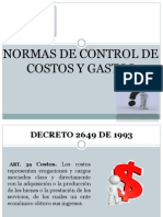 Normas de Control de Costos y Gastos