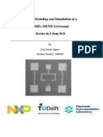 Design Modeling and Simulation of A 52MHz MEMS Gyroscope Device in 1.5um SOI