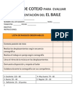 Lista de Cotejo para Evaluar El Baile