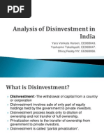 Analysis of Disinvestment in India