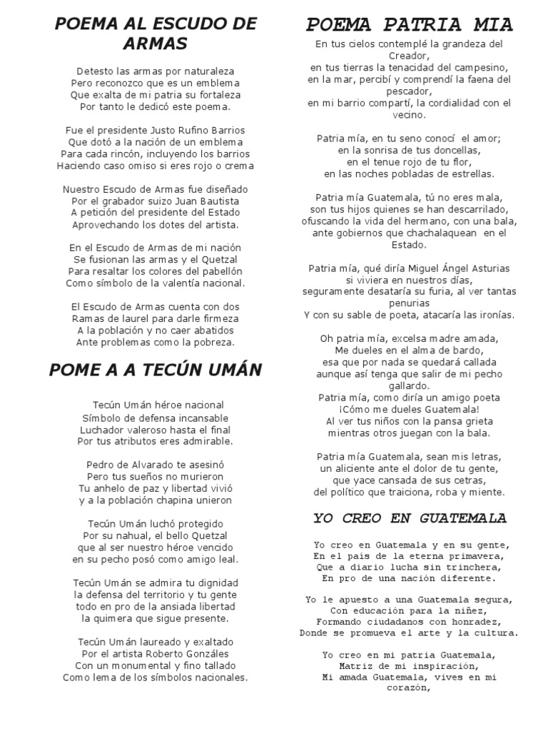 5 Poemas A La Patria | PDF