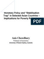 Monetary Policy and "Stabilisation Trap" in Selected Asian Countries - Implications For Poverty Reduction