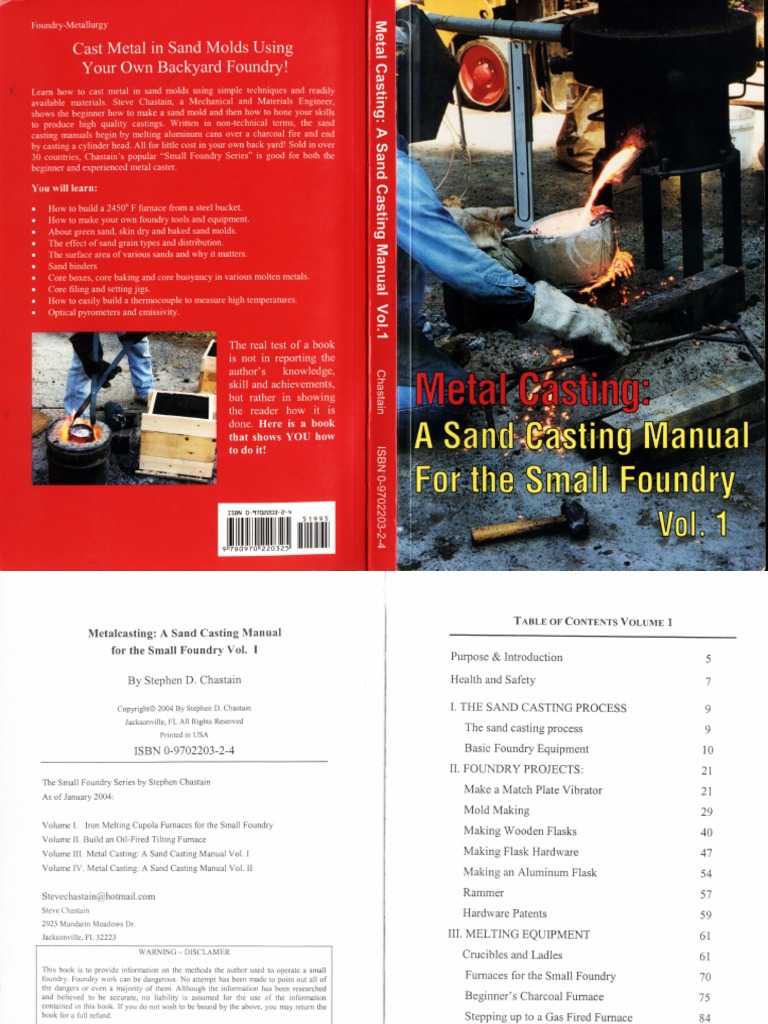 Metal Casting A Sand Casting Manual For The Small Foundry Vol 1 | PDF