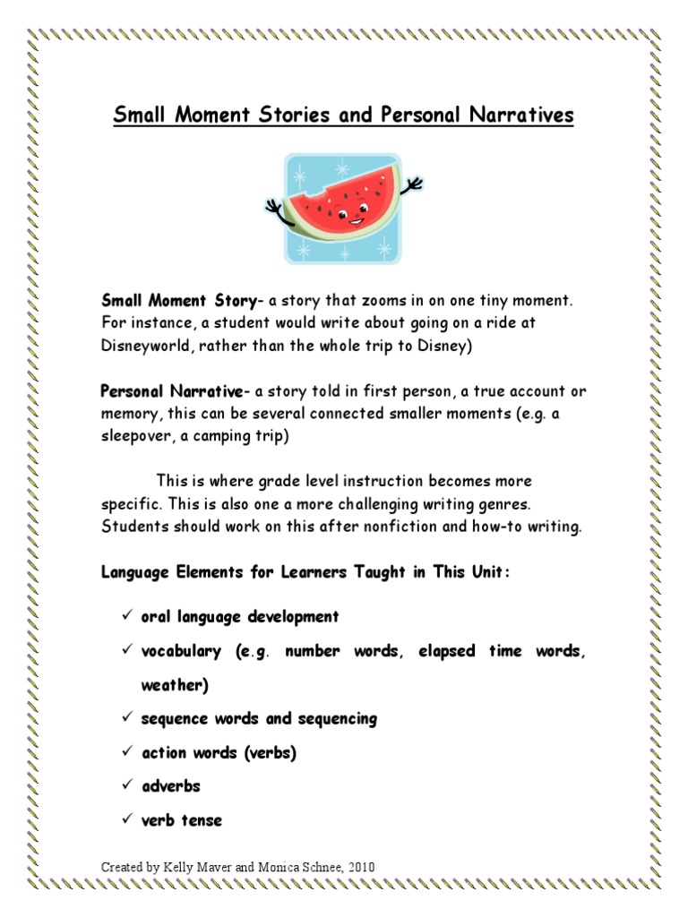 Subjective writing example image