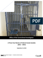 A Three Year Review of Federal Inmate Suicides in Canada