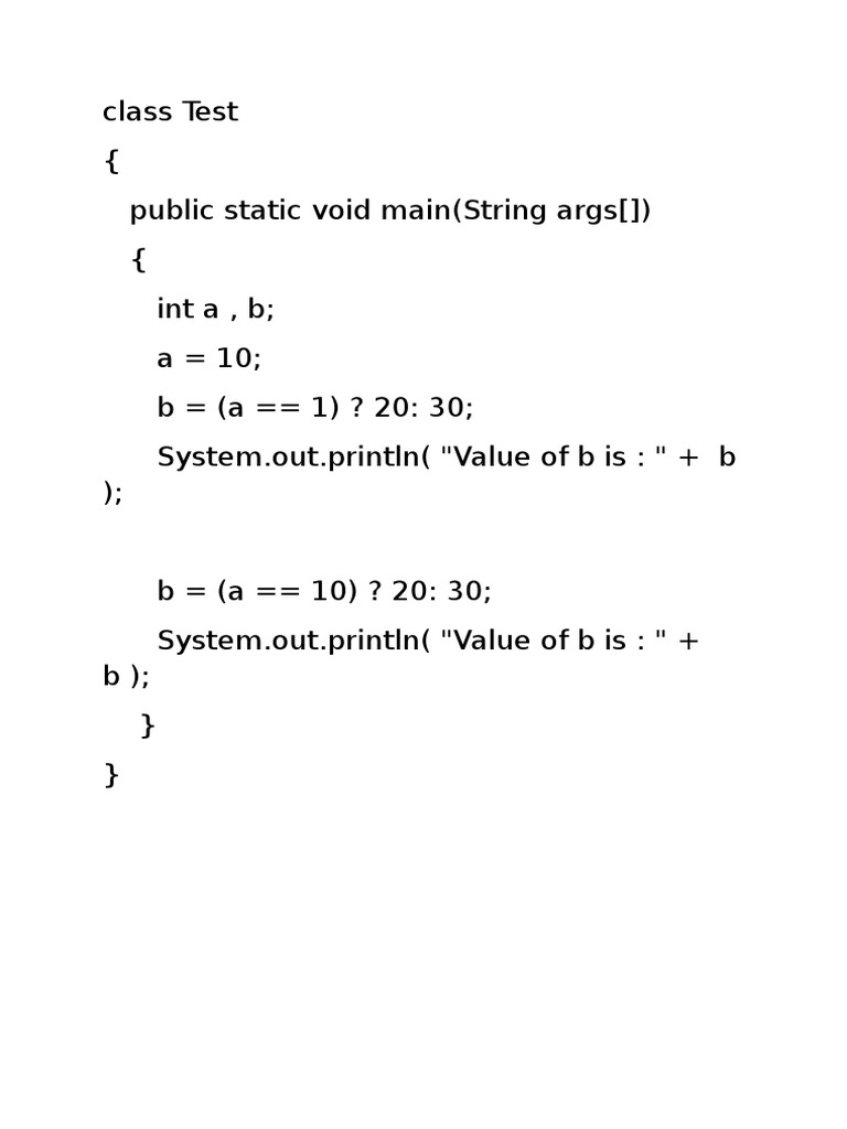 Conditional operator in java pdf