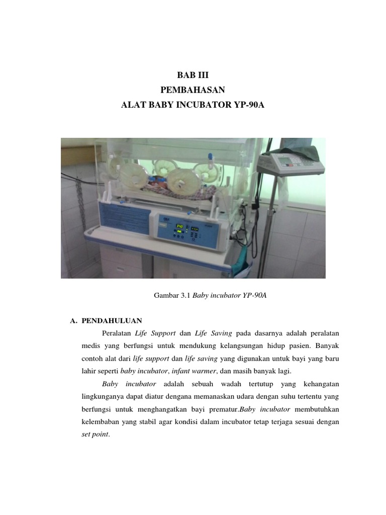Alat Baby Incubator YP-90A dan Fungsinya | PDF