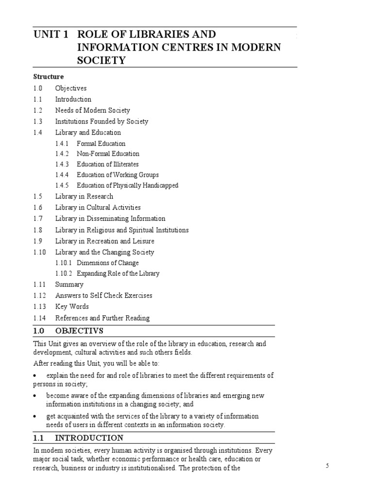 Role of Library | Libraries | Literacy