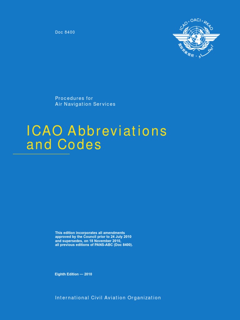 ICAO Abbreviations and Codes Doc.8400 PDF Air Traffic Control Code