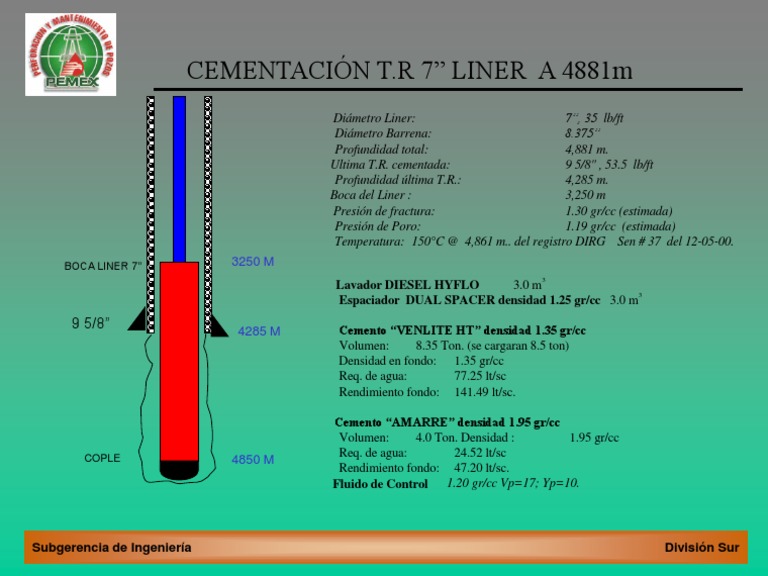 Cementación Liner 7” a 4881m en División Sur | PDF | Hogar, jardinería ...