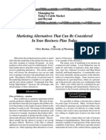 Marketing Alternatives That Can Be Considered in Your Business Plan Today