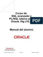 Curso de SQL Avanzado y PLSQL Básico para Oracle 10g PDF