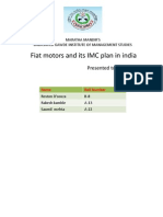 Fiat Motors and Its IMC Plan in India: Presented To: Prof. Shilpa Mam