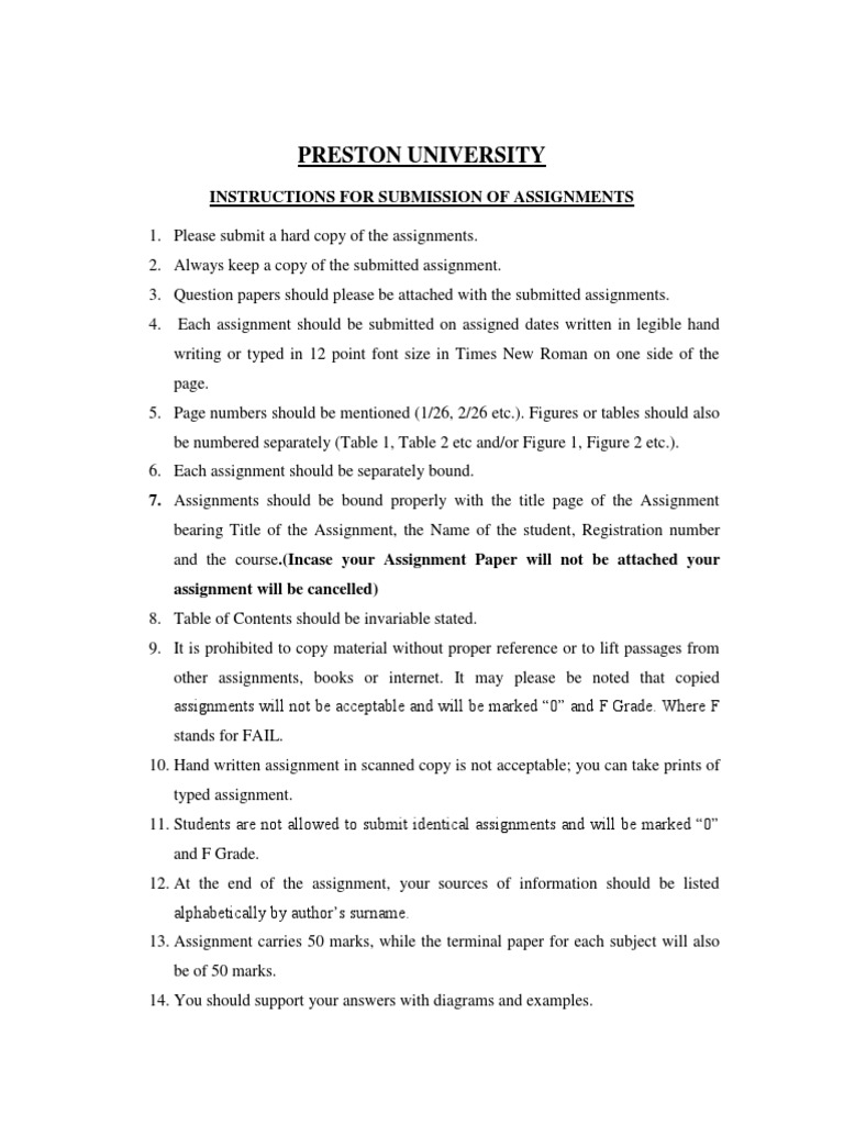 Instructions For Assignments | PDF | Career & Growth | Language Arts ...