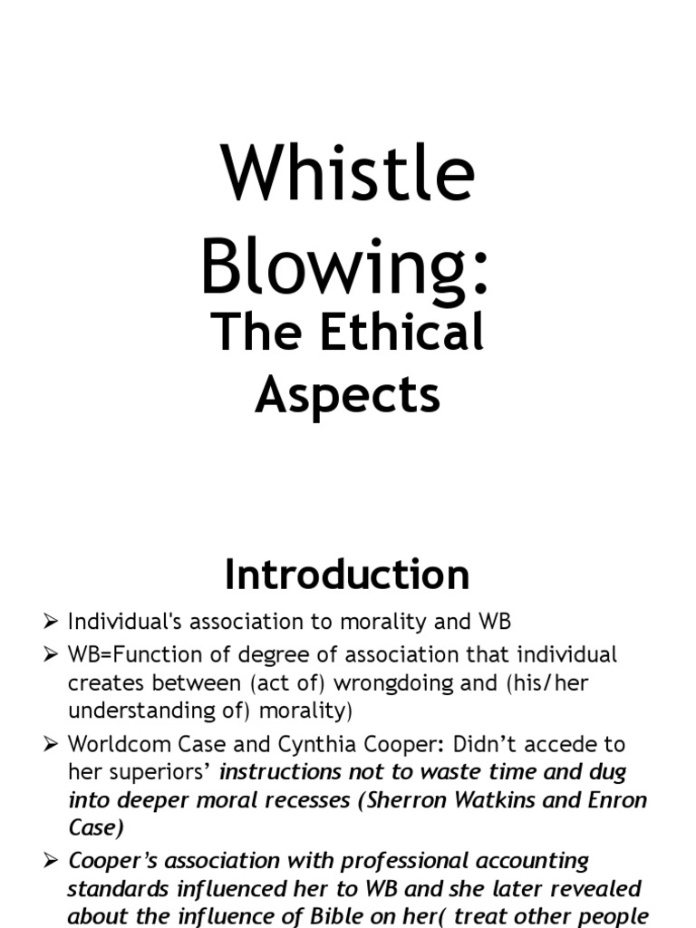 Whistleblowing Ethics and Impacts | PDF | Whistleblower | Social ...