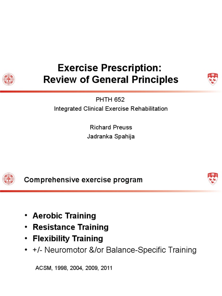 Exercise Prescription Review | PDF | Strength Training | Muscle