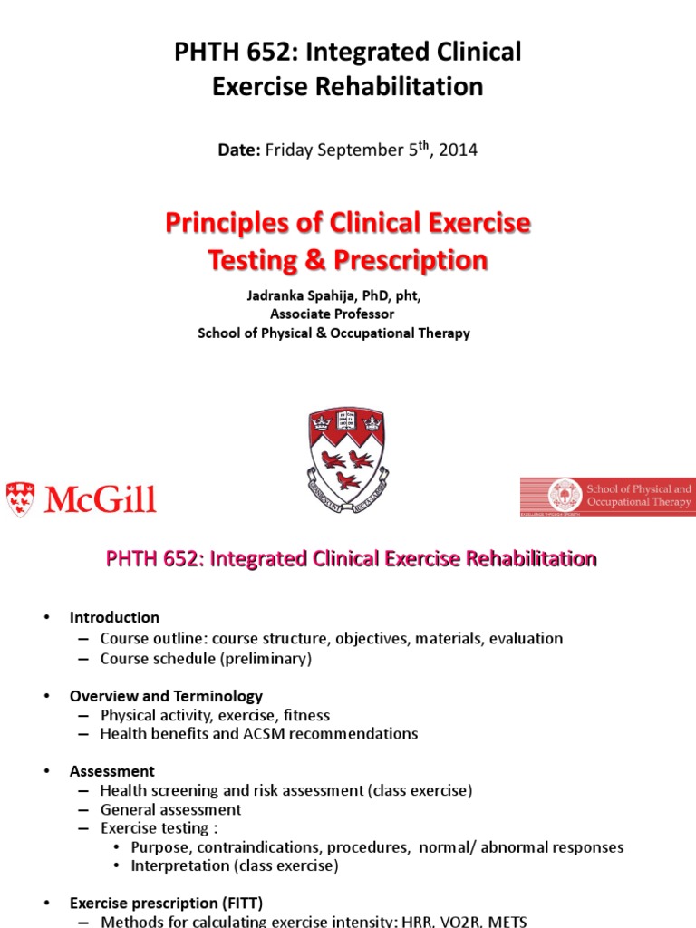 Clinical Exercise Testing & Prescription | PDF | Heart Rate | Physical ...