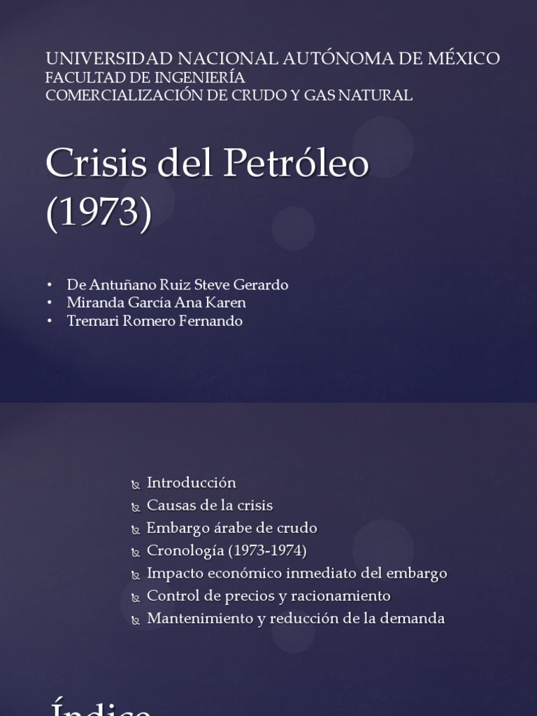 Crisis del Petróleo de 1973: Causas y Efectos | PDF | OPEP | Petróleo