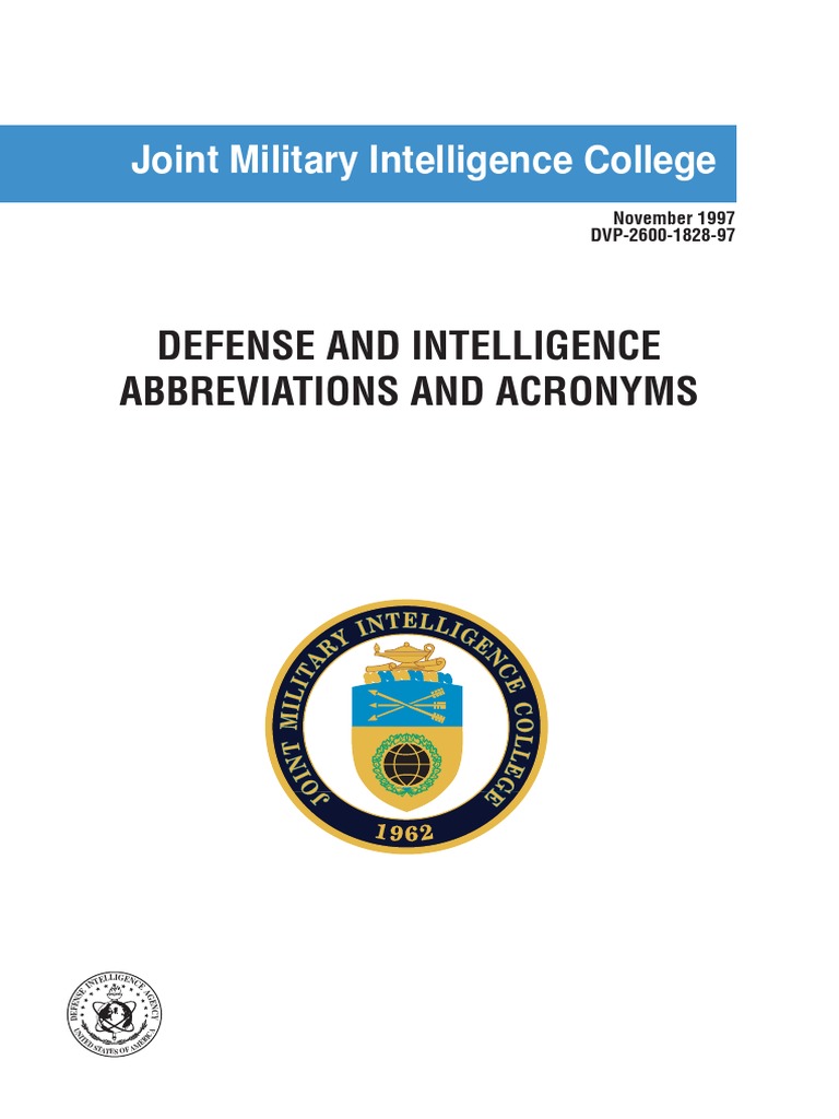 Defense and Intelligence Abbreviations and Acronyms United States Air