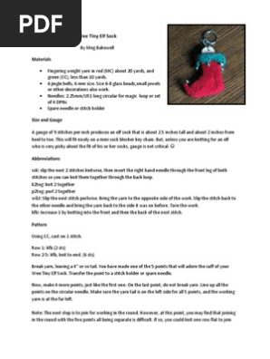 Elf Sock Knitting Pattern