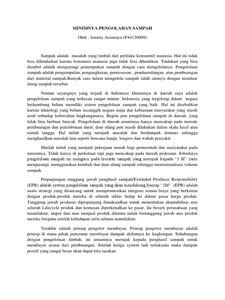 Contoh Essay Tentang Lingkungan Pdf - Simak Gambar Berikut