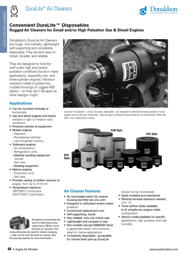 Donaldson Air Filters Diesel Engine Filtration