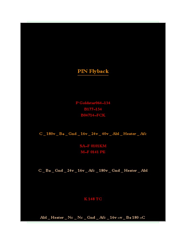 Identificar Pin Conexion Flay Back | PDF
