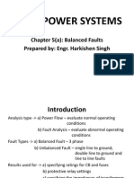 Ee408 Power Systems: Chapter 5 (A) : Balanced Faults Prepared By: Engr. Harkishen Singh