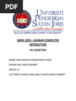 MMG 3033 - Human Computer Interaction: Hci Question