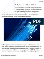 Fibra Óptica Bienvenidos Al Mundo de La Tecnología