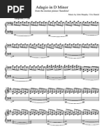 John Murphy Sunshine Adagio In D Minor Piano Sheet Music Musical Compositions Performing Arts