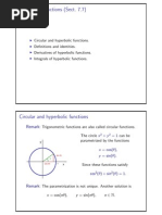 Hyperbolic Functions (Sect. 7.7) : Remark