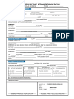 Cedula de Registro y Actualizacion de Datos 2013 2014