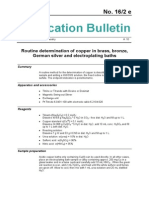 Application Bulletin: Routine Determination of Copper in Brass, Bronze, German Silver and Electroplating Baths