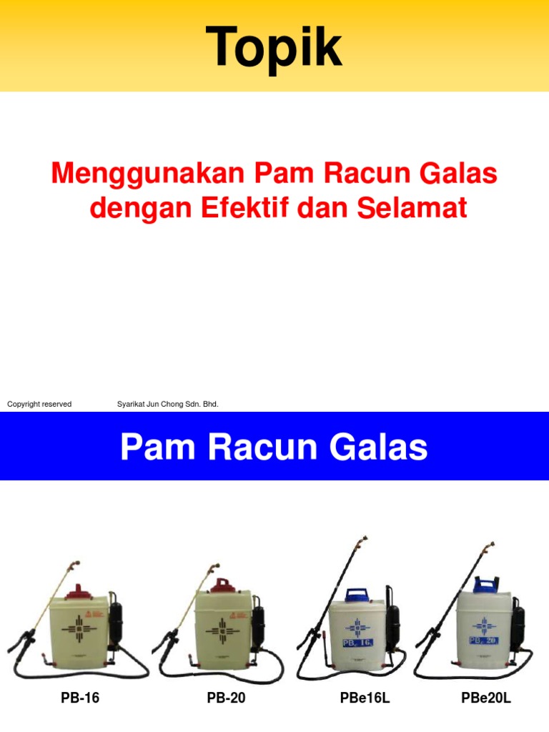 Menggunakan Pam Racun Galas Dengan Efektif Dan Selamat Pdf