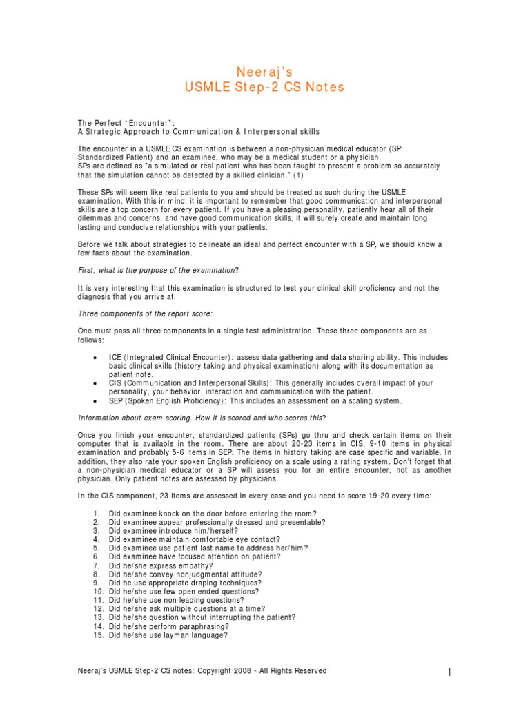Usmle World Step 2 Cs Notes Free Download