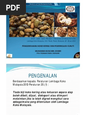 Penggredan Biji Koko Kering Dan Pemeriksaan Kualiti  PDF