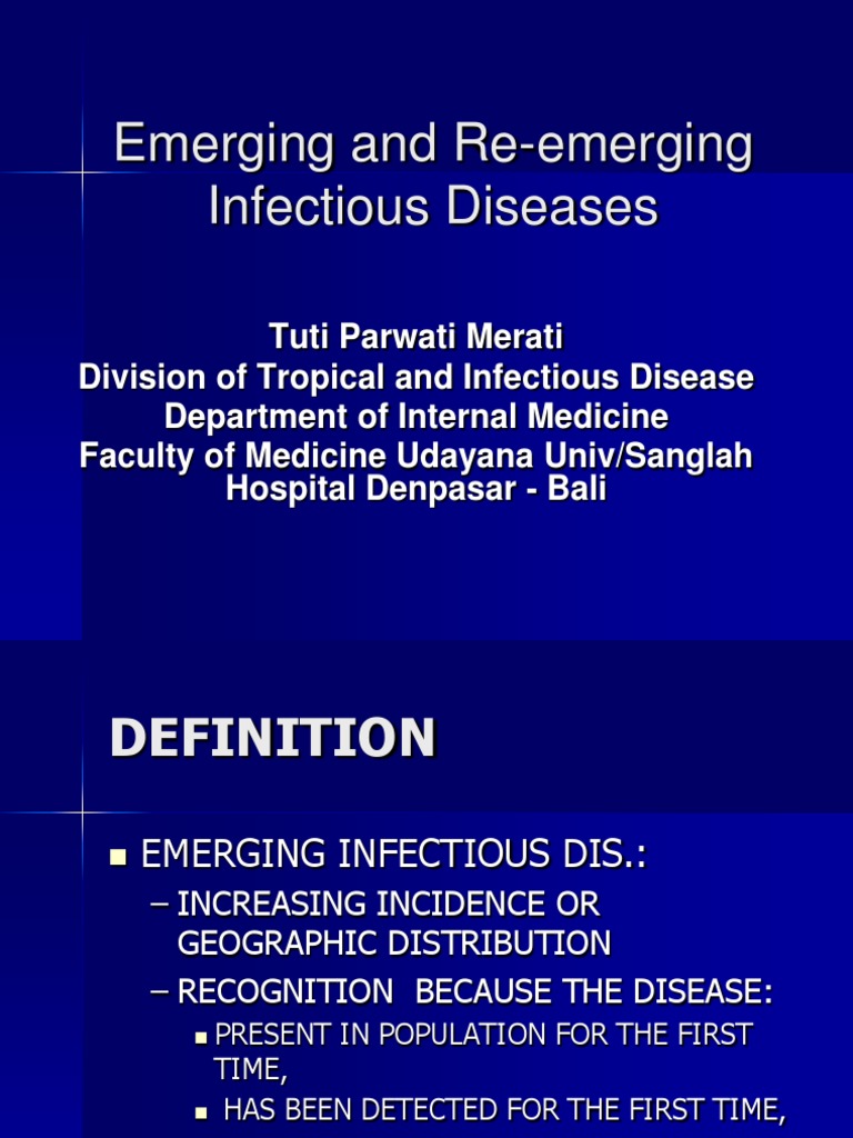 Emerging and Re-Emerging Infectious Diseases | PDF | Influenza A Virus ...