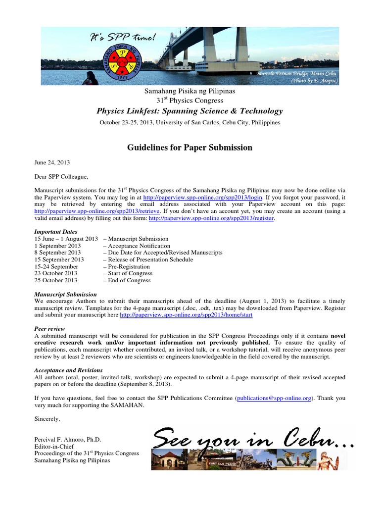 Physics Linkfest: Spanning Science & Technology: Guidelines For Paper ...