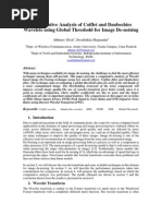 Comparative Analysis of Coiflet and Daubechies Wavelets Using Global Threshold For Image De-Noising