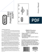 PB223 Phantom Power Adapter Owners Manual