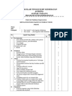 Checklist Posisi Prone