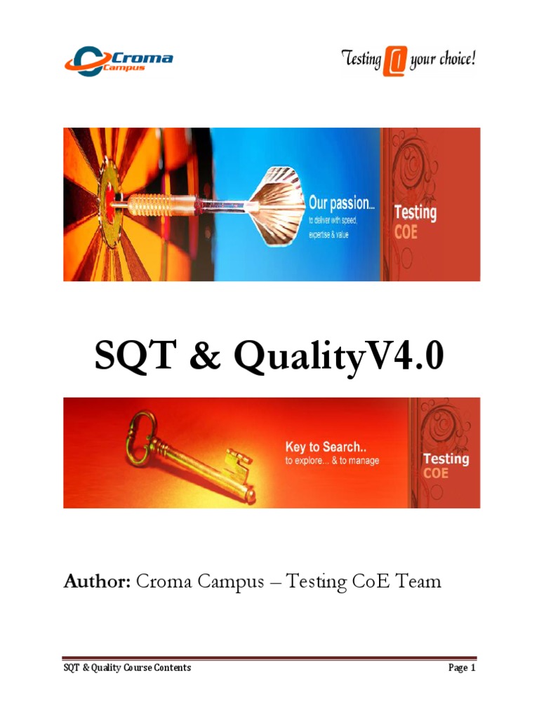 Croma Campus - Software Quality Testing CourseV4.0 | PDF | Software ...
