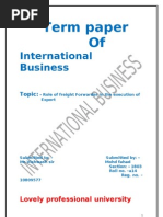 Download Role of freight forwarder in the execution of export by Mohd Fahad SN23939946 doc pdf
