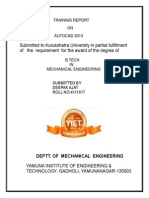 AutoCAD 2013 Training Report Summary