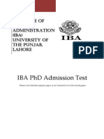 Iba Phd Sample Test 2014